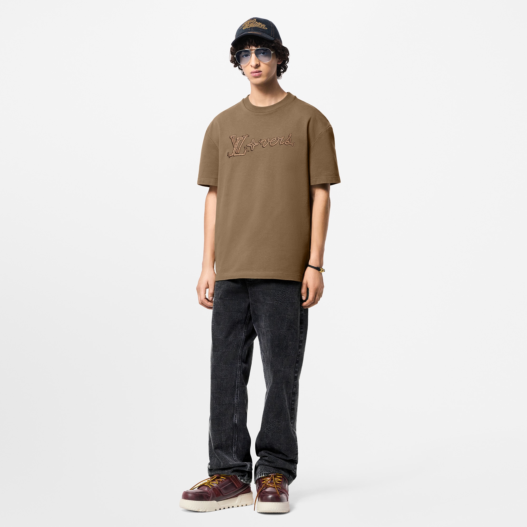Embroidered Signature Cotton T-Shirt - Obs 15 - 1AFXP1 | LOUIS VUITTON